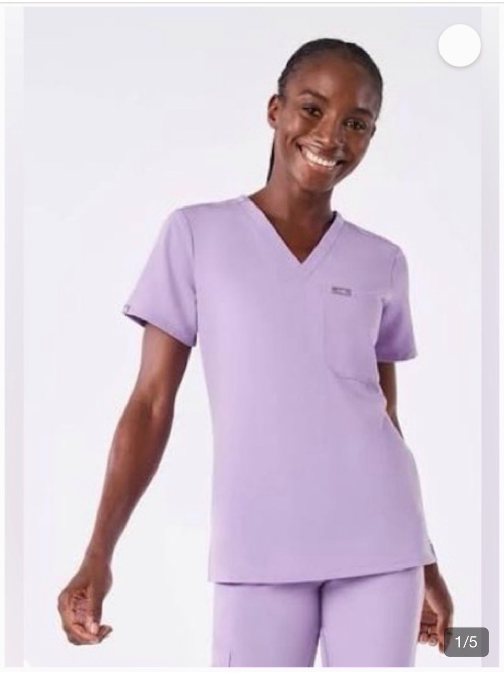 FIGS Lavender Dew Catarina Top and Zamora Joggers Scrub Set